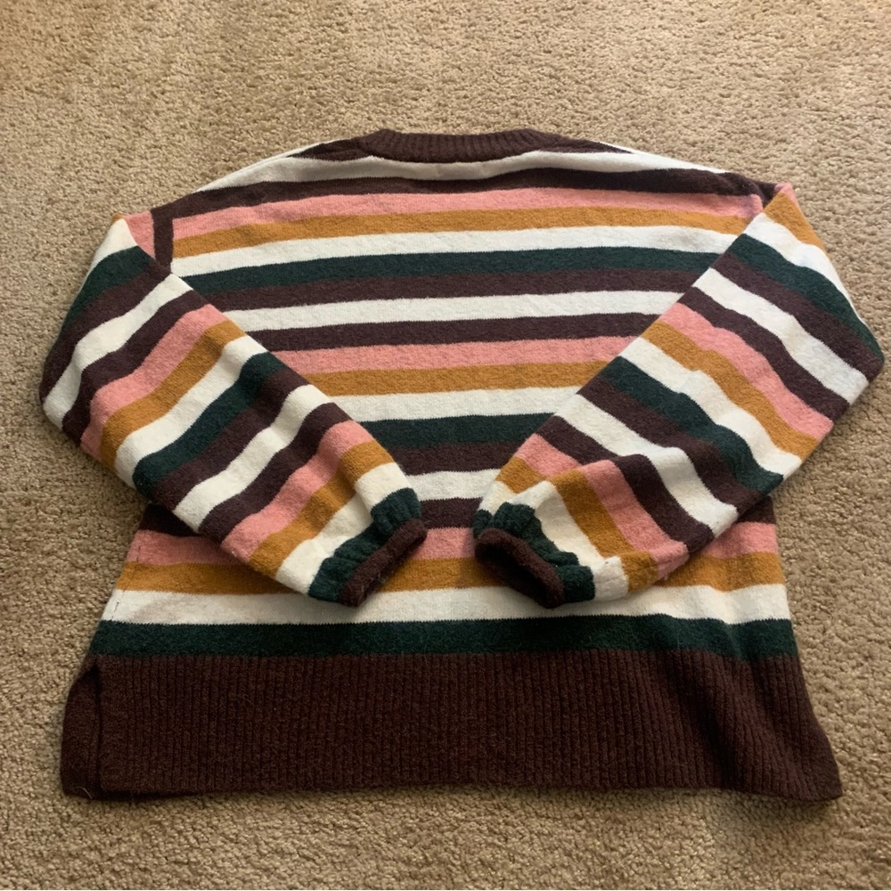 Madewell Striped Merino Wool Alpaca Blend Pullover Slouchy Sweater - Picture 4 of 14